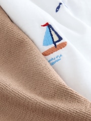White All-Over-Embroidered Polo Shirt & Shorts Set (3mths-7yrs) - Image 5 of 6