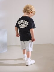 Black/Grey Baseball Short Sleeve Jersey Shirt & Shorts Set (3mths-7yrs) (3mths-7yrs) - Image 1 of 4