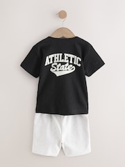 Black/Grey Baseball Short Sleeve Jersey Shirt & Shorts Set (3mths-7yrs) (3mths-7yrs) - Image 7 of 8