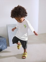 Black/White Short Sleeve T-Shirt & Utility Shorts Set (3mths-7yrs) - Image 1 of 8