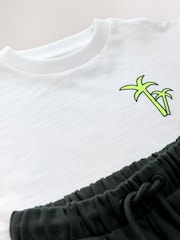 Black/White Short Sleeve T-Shirt & Utility Shorts Set (3mths-7yrs) - Image 8 of 8
