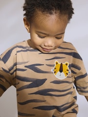 Brown Short Sleeve T-Shirt & Cycling Shorts Set (3mths-7yrs) - Image 3 of 3