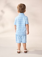 Blue Short Sleeve Polo Shirt And Shorts Set (3mths-7yrs) - Image 2 of 9