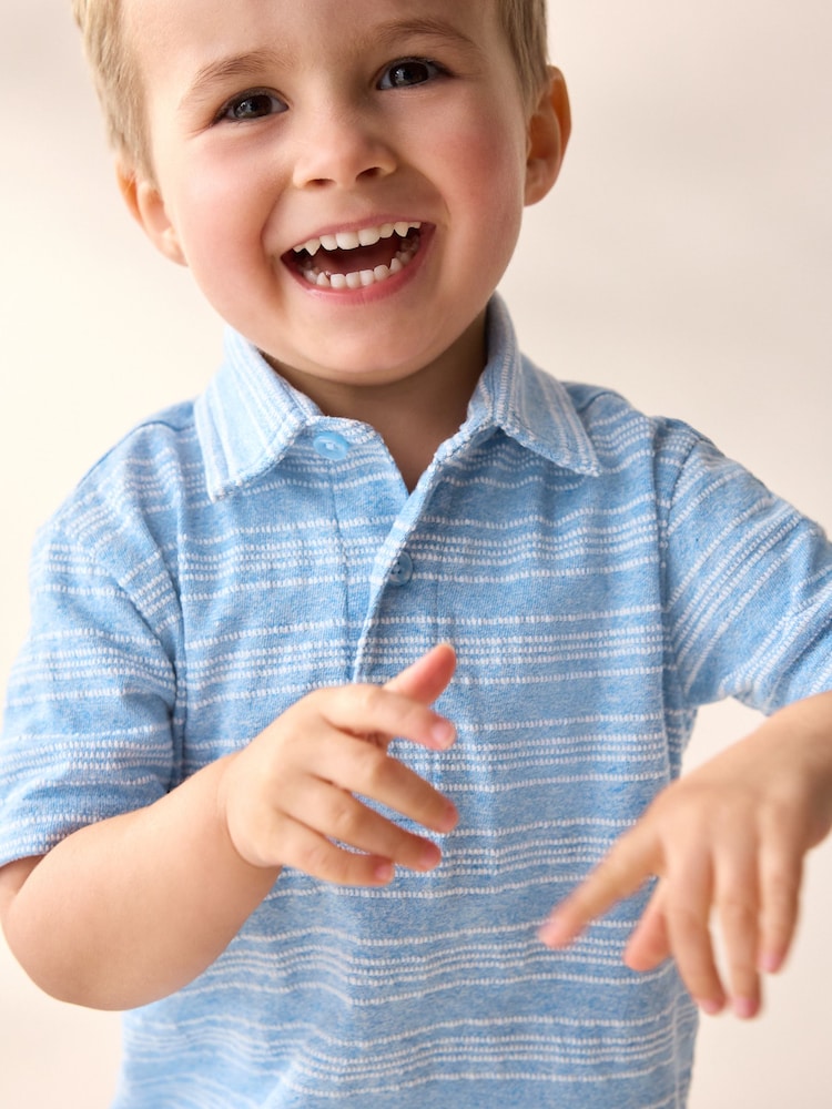 Blue Short Sleeve Polo Shirt And Shorts Set (3mths-7yrs) - Image 4 of 9