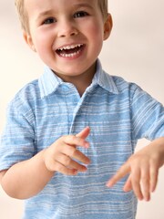 Blue Short Sleeve Polo Shirt And Shorts Set (3mths-7yrs) - Image 5 of 9