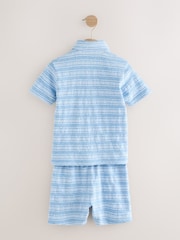 Blue Short Sleeve Polo Shirt And Shorts Set (3mths-7yrs) - Image 7 of 9