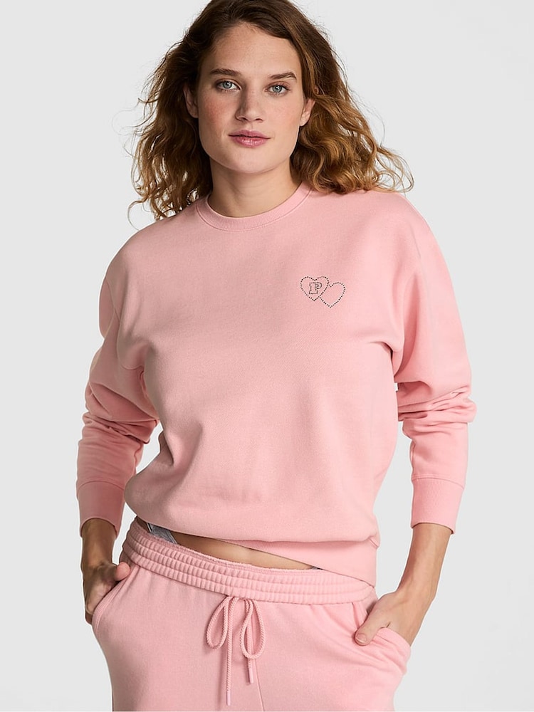 Victoria's Secret PINK Dusk Pink Shine Fleece Sweatshirt - Image 1 of 3