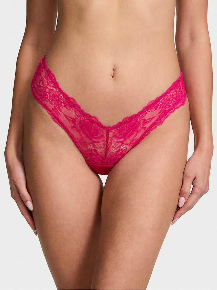 Victoria's Secret Cherry Blossom Pink Cheeky Rose Lace Knickers - Image 1 of 3 Victoria's Secret Cherry Blossom Pink Cheeky Rose Lace Knickers - Image 1 of 3