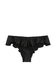Victoria's Secret Black Satin Flutter Cheeky Knickers - Image 3 of 3
