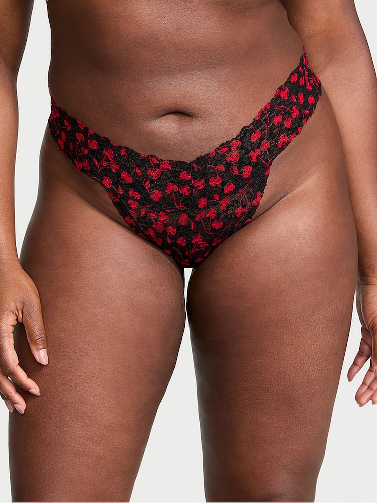 Victoria's Secret Black Cherries Thong Knickers - Image 1 of 3