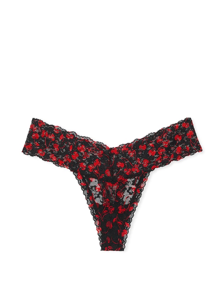 Victoria's Secret Black Cherries Thong Knickers - Image 3 of 3