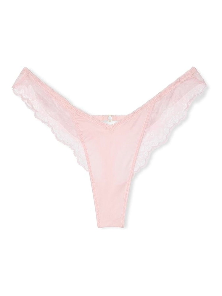 Victoria's Secret Angel Pink Thong Rose Lace Trim Knickers - Image 3 of 3 Victoria's Secret Angel Pink Thong Rose Lace Trim Knickers - Image 3 of 3