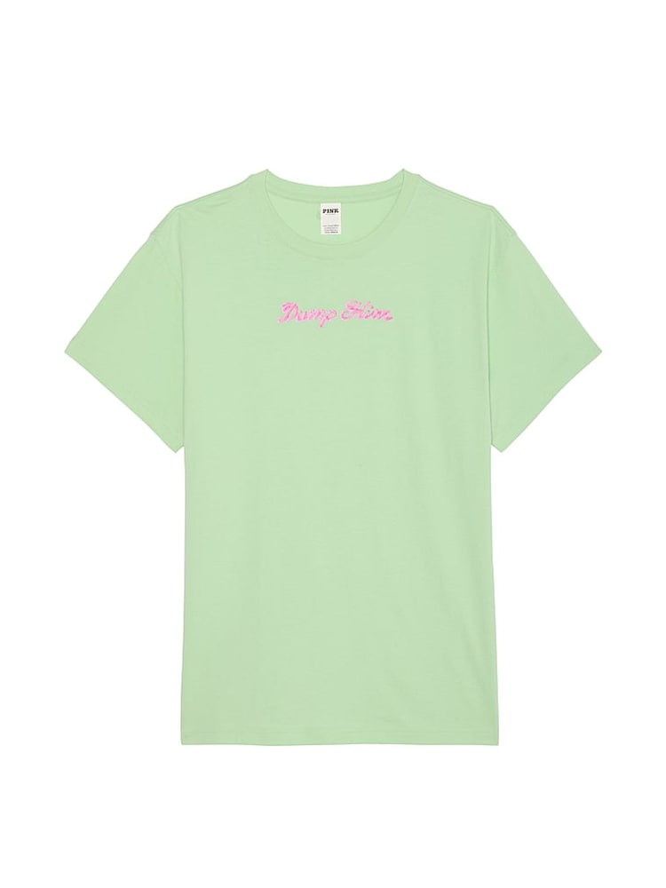 Victoria's Secret PINK Pale Petal Green Short Sleeve Oversized T-Shirt - Image 3 of 3