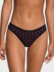 Victoria's Secret Black Two Tone Heart Bikini Knickers - Image 1 of 3