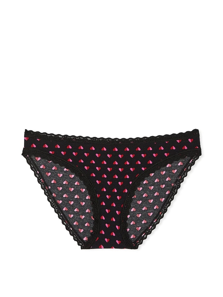 Victoria's Secret Black Two Tone Heart Bikini Knickers - Image 3 of 3