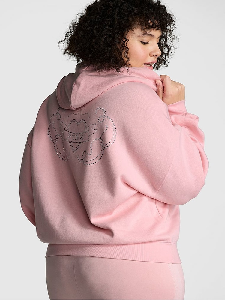 Victoria's Secret PINK Dusk Pink Shine Zip Up Fleece Hoodie - Image 2 of 4