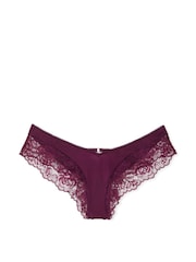 Victoria's Secret Kir Red Cheeky Rose Lace Trim Knickers - Image 3 of 3