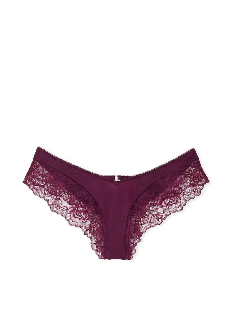 Victoria's Secret Kir Red Cheeky Rose Lace Trim Knickers - Image 3 of 3