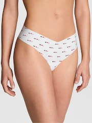 Victoria's Secret PINK White Eye Heart You Thong Knickers - Image 1 of 3