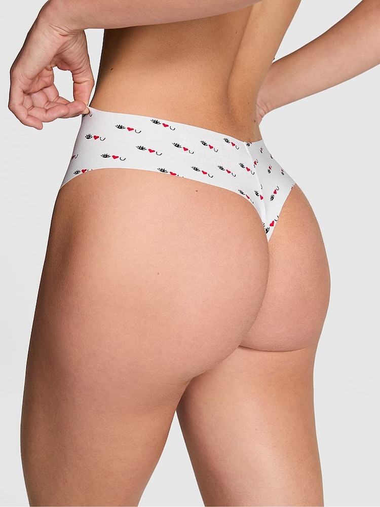Victoria's Secret PINK White Eye Heart You Thong Knickers - Image 2 of 3