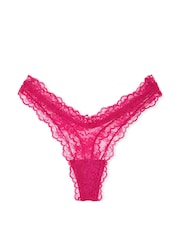 Victoria's Secret Cherry Blossom Pink Thong Rose Lace Knickers - Image 3 of 3