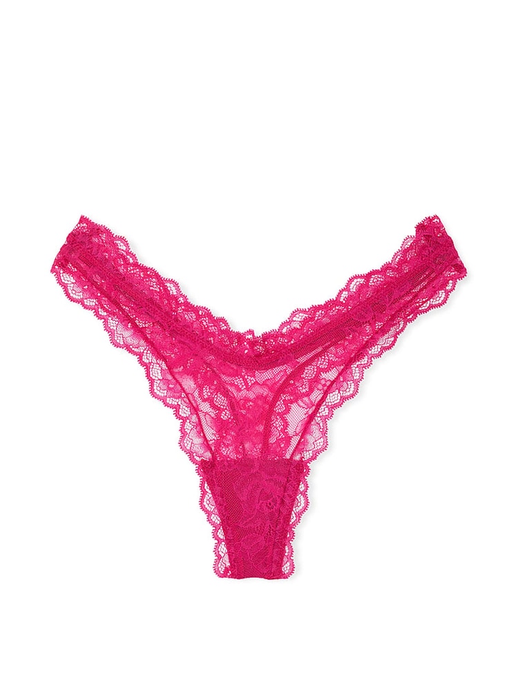 Victoria's Secret Cherry Blossom Pink Thong Rose Lace Knickers - Image 3 of 3 Victoria's Secret Cherry Blossom Pink Thong Rose Lace Knickers - Image 3 of 3