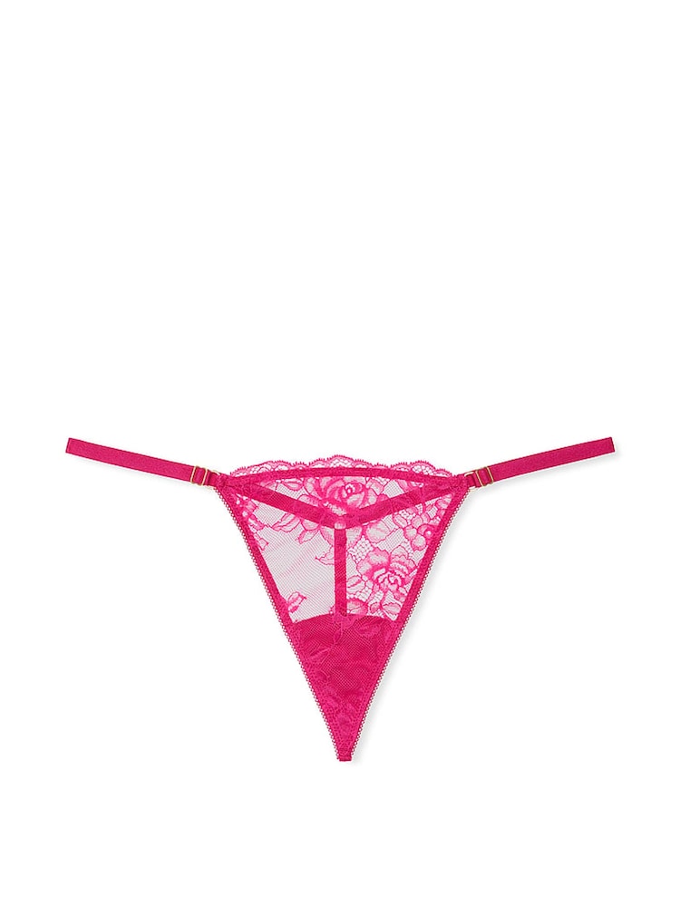 Victoria's Secret Cherry Blossom Pink G String Rose Lace Knickers - Image 3 of 3