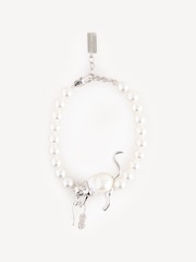 Marc Jacobs Silver Tone Cat and Mouse Pearl Bracelet - Image 1 of 3