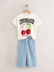 Cherry & Denim 100% Cotton T-Shirt and Jeans Set (3-16yrs) - Image 4 of 7
