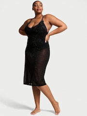 Victoria's Secret Black Diamante Knit Cover Up Midi Dress - Image 1 of 4