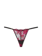 Victoria's Secret Black & Pink G String Rose Lace Knickers - Image 3 of 3