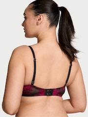 Victoria's Secret Black & Pink Push Up Rose Lace Bra - Image 2 of 3