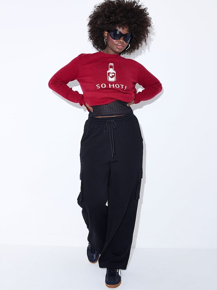 Victoria's Secret PINK Black Cargo Joggers - Image 1 of 3
