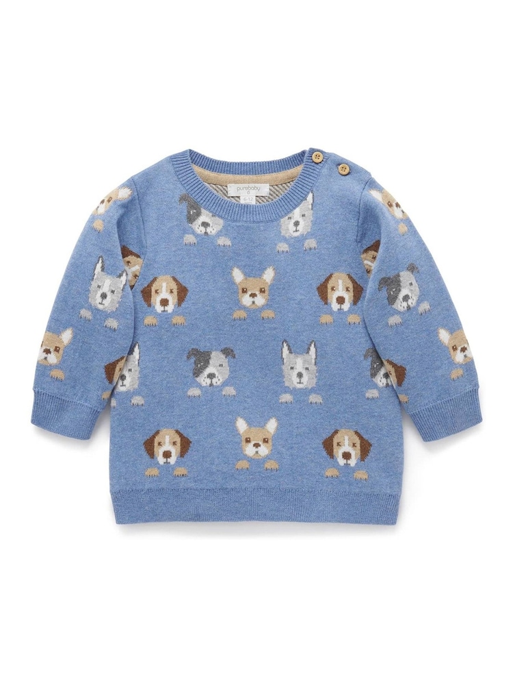 Purebaby Blue Animal Print Cozy Jumper - Image 2 of 5