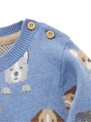 Purebaby Blue Animal Print Cozy Jumper - Image 5 of 5