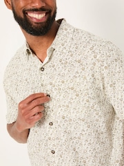 FatFace Grey Short Sleeve Beeble Geo Print Shirt - Image 5 of 6