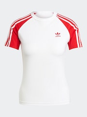 adidas originals White 3 Stripe Slim T-Shirt - Image 6 of 6