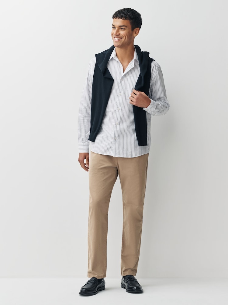 Stone Slim Fit Signature Chino Trousers With Silk - Image 2 of 10 Stone Slim Fit Signature Chino Trousers With Silk - Image 2 of 10