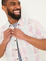 FatFace Multi Short Sleeve Beeble Botanical Print Shirt - Image 5 of 7