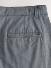 Blue Slate Regular Tapered Fit Linen Cotton Chino Trousers - Image 10 of 11