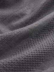 Dark Grey Regular Tapered Fit Cotton Linen Striped Trousers - Image 7 of 8