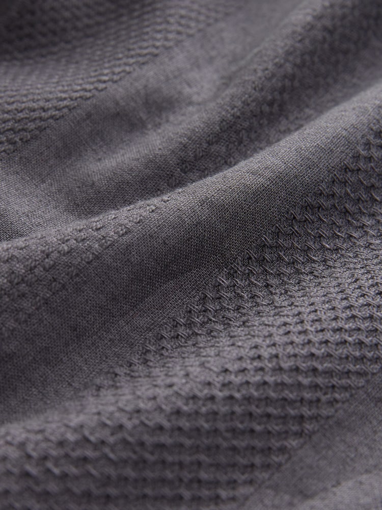 Dark Grey Regular Tapered Fit Cotton Linen Striped Trousers - Image 7 of 8