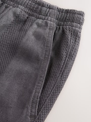 Dark Grey Regular Tapered Fit Cotton Linen Striped Trousers - Image 8 of 8