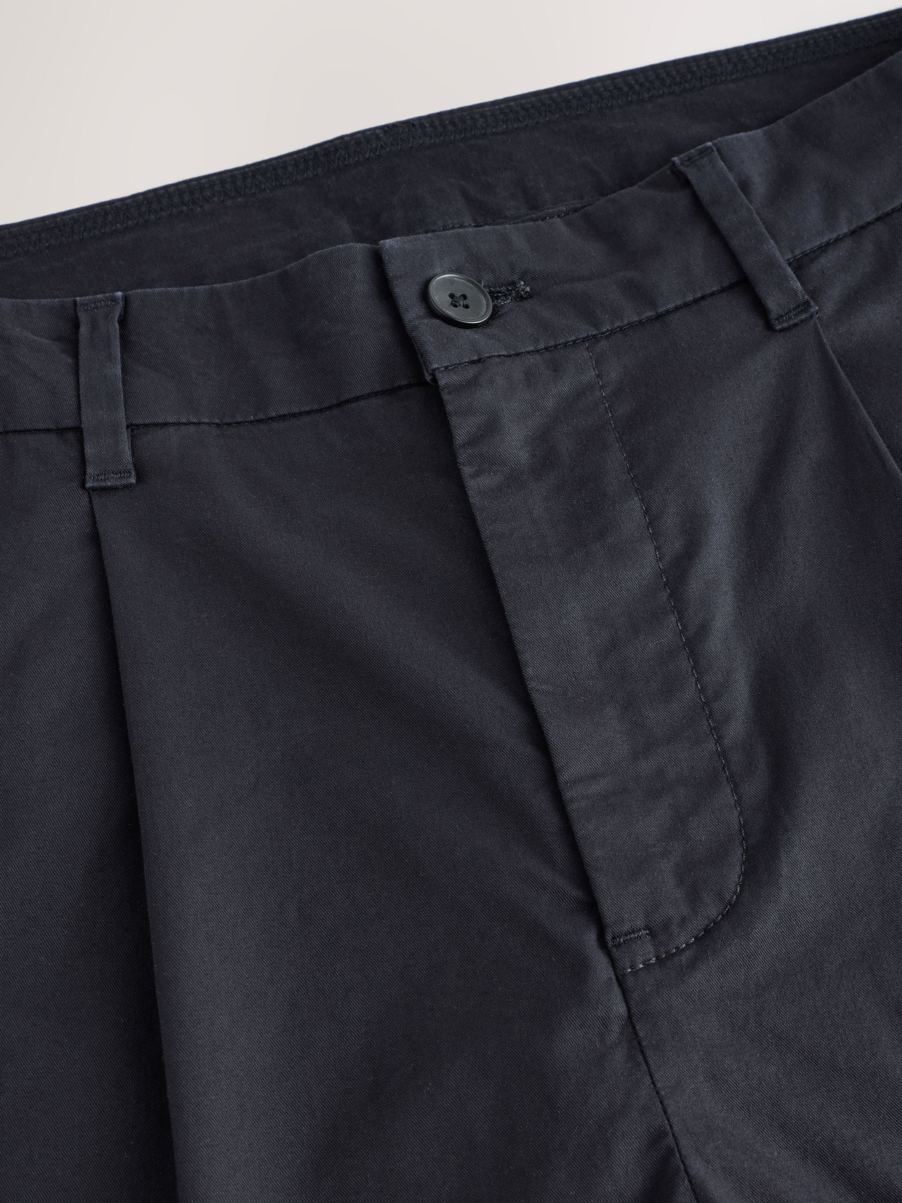 Buy Navy Slim Fit Lightweight Pleated Stretch Chino Trousers from