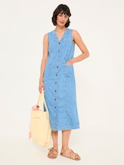 FatFace Denim 100% Cotton Shift Dress - Imagen 1 de 6