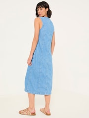 FatFace Denim 100% Cotton Shift Dress - Imagen 2 de 6