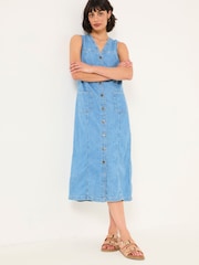 FatFace Denim 100% Cotton Shift Dress - Imagen 3 de 6