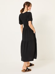 FatFace Danielle Black Detail Floral Midi Dress - Image 2 of 5