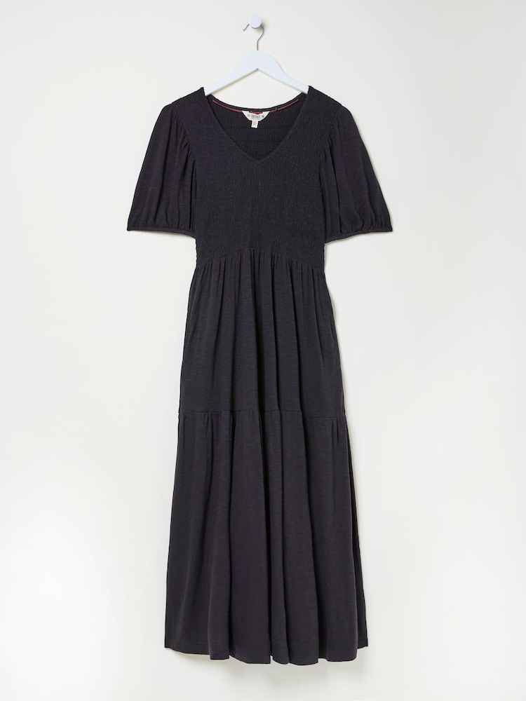 FatFace Danielle Black Detail Floral Midi Dress - Image 5 of 5