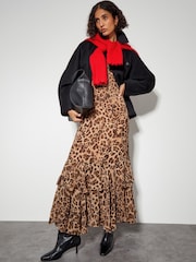 Monsoon Brown Rowena Leopard Print Ruffle Dress - Image 7 of 7
